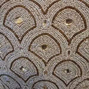 Pier 1 Elegant Silver and Gold Beaded Pillow